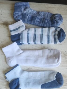 Women's Ankle Sock Set - White and Blue